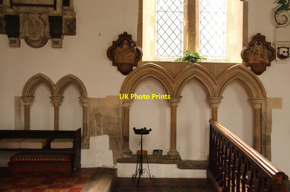 Photo 6"x4" All Saints, Barrow - Piscina & sedilia Barrow\/TL7663 c2016