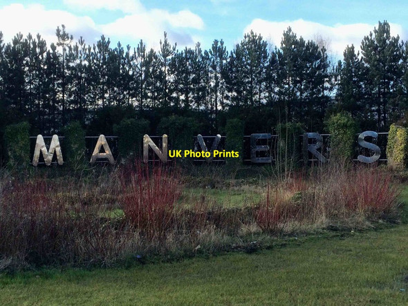 Photo 6"x4" Manvers industrial estate sign Bolton Upon Dearne c2016