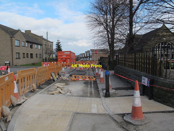 Photo 6"x4" Back Lane, Bramley with cycle lane construction Pudsey\/SE2233 c2016