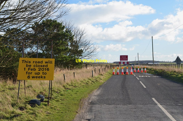 Photo 6"x4" Road closure, Druridge Widdrington c2016
