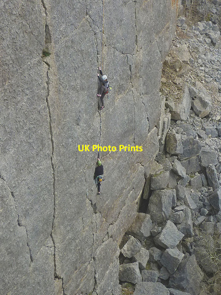 Photo 6"x4" Rock climbers on the Main Wall, Trowbarrow Red Bridge c2016