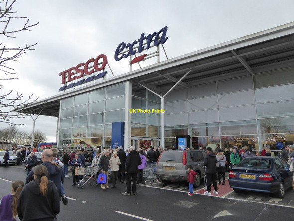 Photo 6"x4" Evacuation of Tesco superstore, Exeter Countess Wear c2016