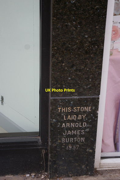 Photo 6"x4" Foundation stone, former Burton's shop, Barnet High Street Barnet c2016
