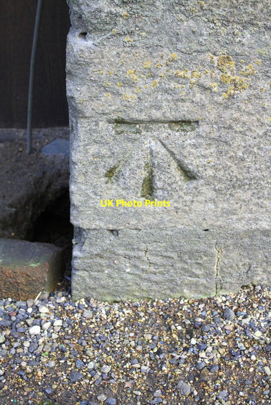 Photo 6"x4" Benchmark on house at New Barn Farm Church Hanborough c2016