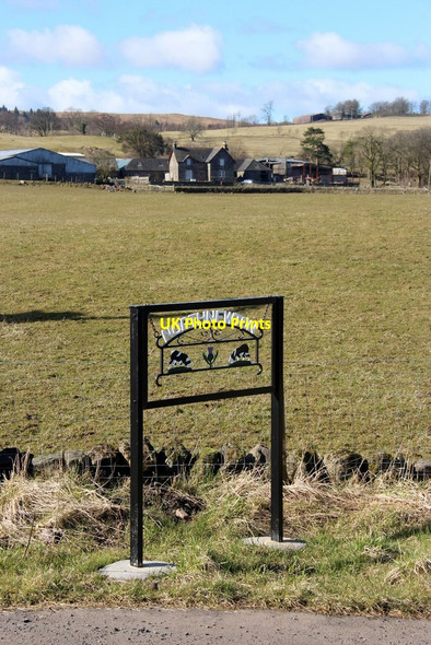 Photo 6"x4" Ornate new sign for North Newton Quarriers Village c2016