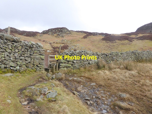 Photo 6"x4" Wall and stile above Lingy End Stonethwaite\/NY2613 c2016