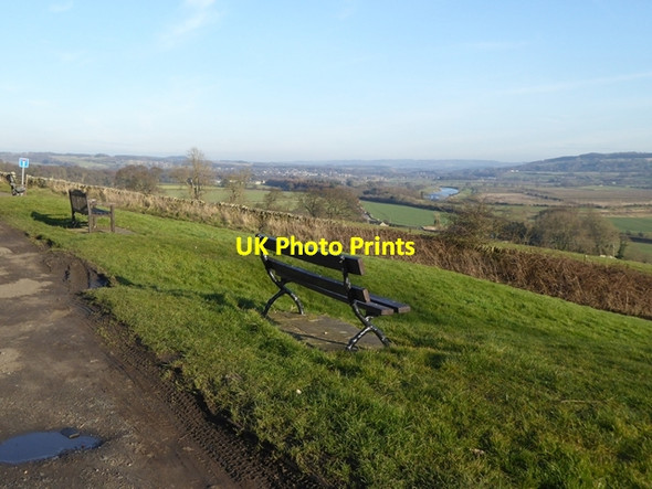 Photo 6"x4" Benches on Anick village green Hexham c2016