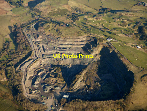Photo 6"x4" Loanhead Quarry from the air Gateside\/NS3653 c2016