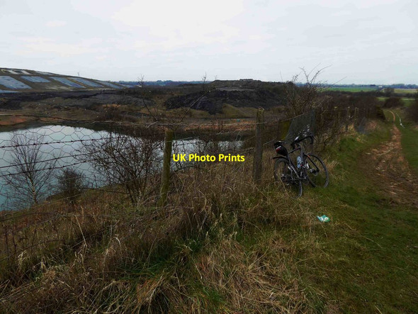 Photo 6"x4" Landfill site, bridleway and flooded ironstone mine Roxby\/SE9216 c2016