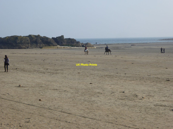 Photo 6"x4" Horses being exercised on Marazion beach Marazion c2016