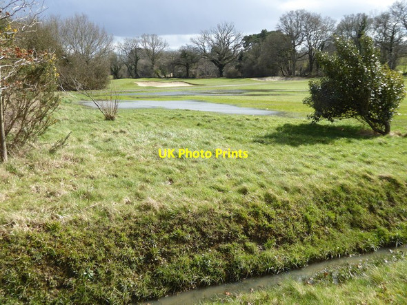 Photo 6"x4" Looking across waterlogged golf course to bunker Bewbush c2016
