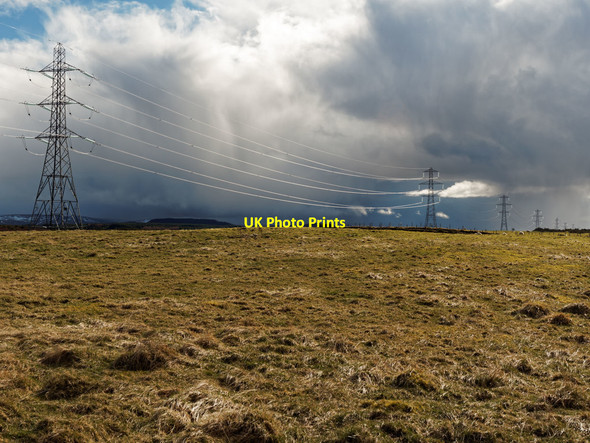 Photo 6"x4" New Power Lines Carn Glas (Chambered Cairns) c2016