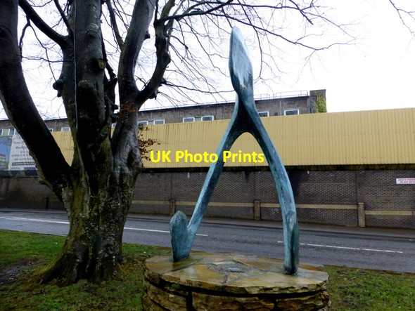 Photo 6"x4" Wishbone sculpture, Omagh Omagh c2016
