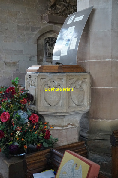 Photo 6"x4" Font in Saint Bartholomew's Church, Tong Tong\/SJ7907 c2016