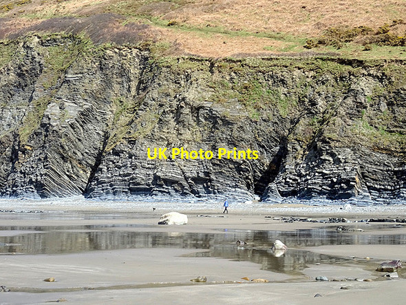 Photo 6"x4" Exposed sediment beneath Moelcerni Upper Borth c2016