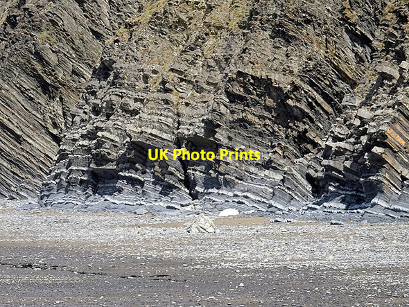 Photo 6"x4" Eroded 'Aberystwyth Grits' sedimentary rock at Wallog Upper Borth c2016