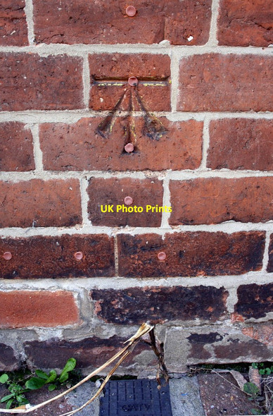 Photo 6"x4" Benchmark on #12 Cobden Road Loughborough c2015