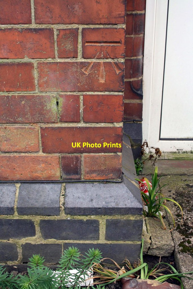 Photo 6"x4" Benchmark on #159 Edward Street Nuneaton c2016