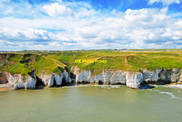 Photo 6"x4" North Landing Chalk Cliffs, Flamborough North Landing c2014