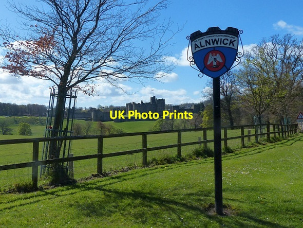 Photo 6"x4" Town sign, Alnwick Alnwick c2016