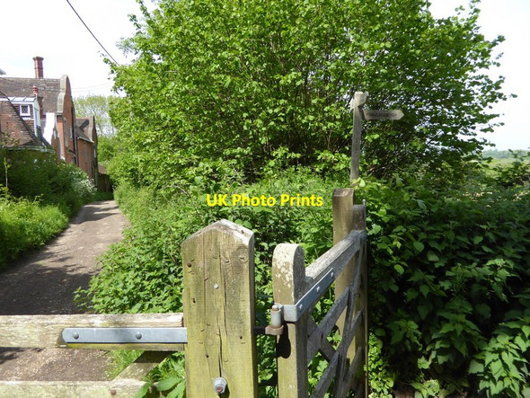 Photo 6"x4" Footpath junction at the northern end of Finches Lane Haywards Heath c2016