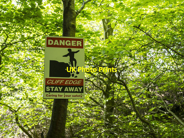 Photo 6"x4" Warning sign, Cairn Wood Newtownards c2016