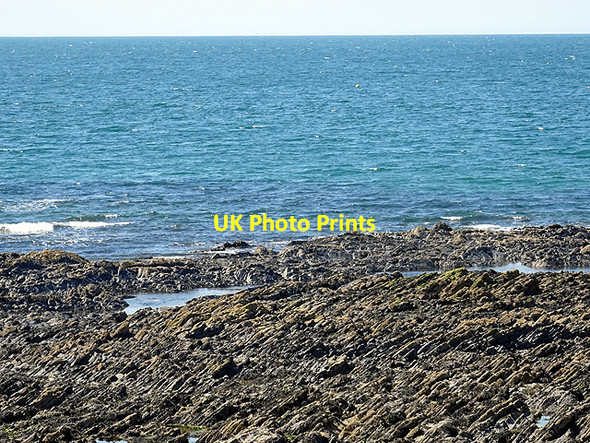 Photo 6"x4" An area of outcropping rock by Aberystwyth beach Aberystwyth c2016