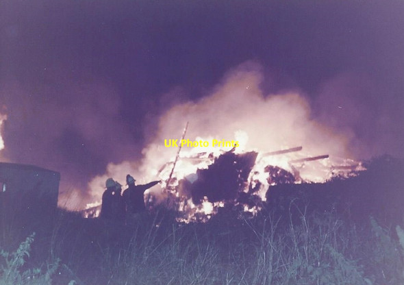 Photo 6"x4" Former station yard fire; Photo 2 - Wisbech St Mary 1984 Wisbech St Mary c1984
