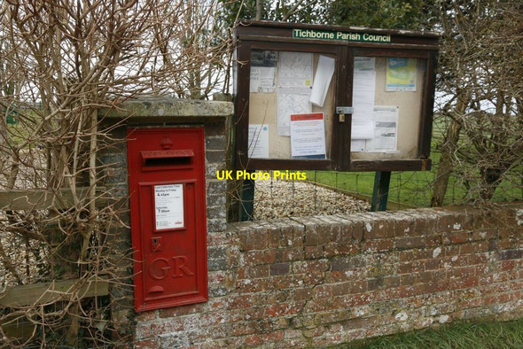 Photo 6"x4" Council Notice Board Tichborne c2016