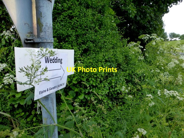 Photo 6"x4" Sign for a country wedding, Mullaghmore Omagh c2016