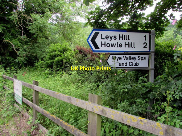 Photo 6"x4" Direction and distances sign, Bishopswood Kerne Bridge c2016