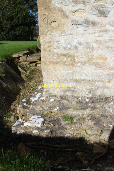 Photo 6"x4" Benchmark on St Mary's Church New Yatt c2016
