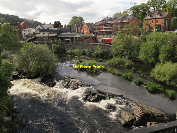 Photo 6"x4" River Dee at Llangollen, cascade Llangollen c2017