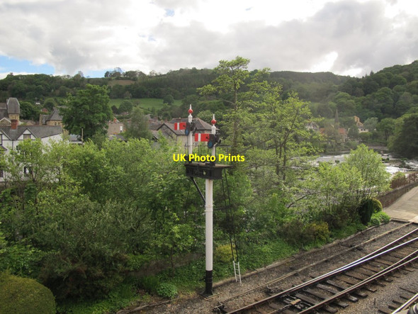 Photo 6"x4" Signals at the east end of Llangollen station Llangollen c2017