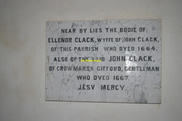 Photo 6"x4" Clack family memorial, parish church of St Mary Magdalene, Crowmarsh Gifford Wallingford c2017 P1