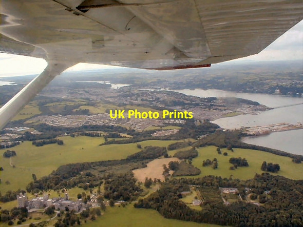 Photo 6"x4" Flying over Penrhyn Castle Bangor\/SH5771 c1998