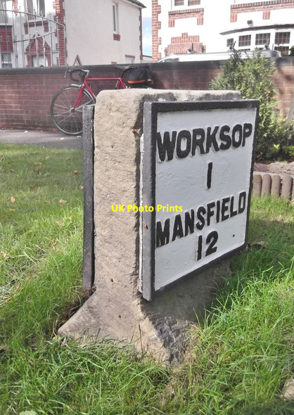 Photo 6"x4" Old Milestone by the A60, Mansfield Road, Worksop Worksop c2016