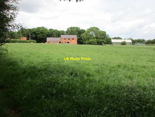 Photo 6"x4" Grass field and farm buildings at Skeffling Skeffling c2017