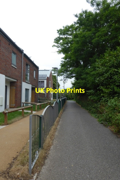 Photo 6"x4" Housing beside the railway path Bristol c2017