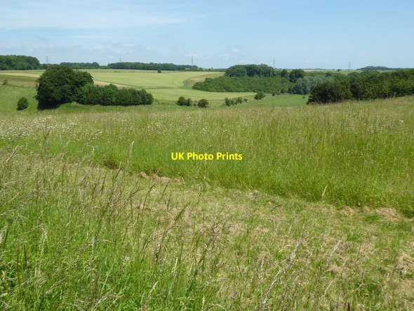 Photo 6"x4" Farmland in the Leach valley Eastleach Turville c2017
