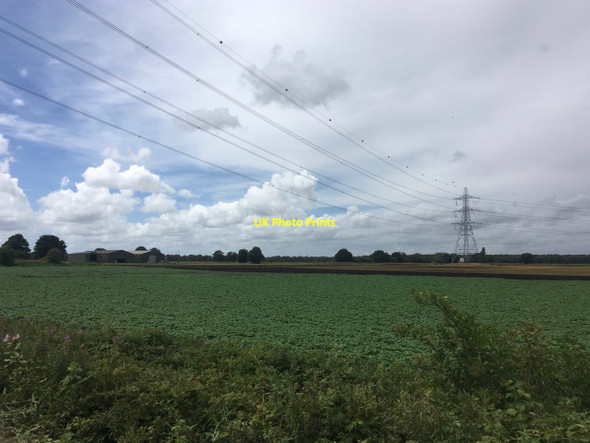 Photo 6"x4" Power lines and pylon and Bartonmoss Farm Irlam c2017