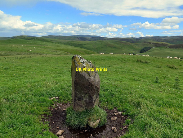 Photo 6"x4" Standing Stone near Wideopen Cleugh Chatto c2016