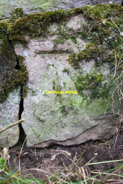 Photo 6"x4" Benchmark on barn on west side of Angram Lane, Angram Angram\/SD8899 c2016