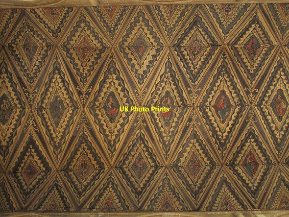 Photo 6"x4" Peterborough Cathedral: nave ceiling Peterborough c2016