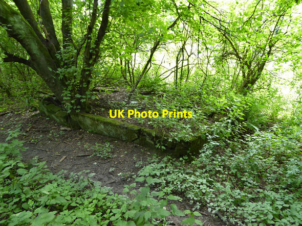 Photo 6"x4" Old building base by railway boundary Merstham c2016