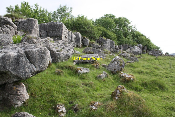 Photo 6"x4" Line of rocks between Scar Close and Philbin Sleights limestone pavement Chapel-le-Dale c2016