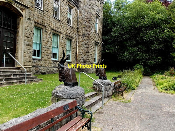 Photo 6"x4" Goat head statues on the east side of Cyfarthfa Castle, Merthyr Tydfil Merthyr Tydfil c2014
