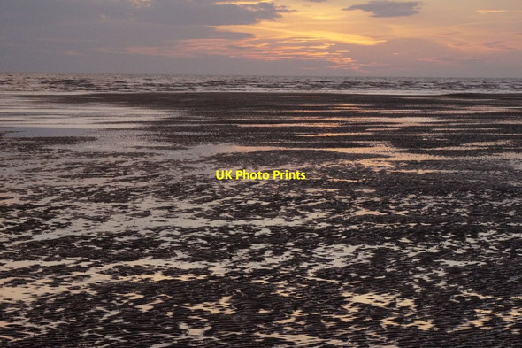 Photo 6"x4" Low tide at dusk on Ainsdale Sands Ainsdale-on-Sea c2016
