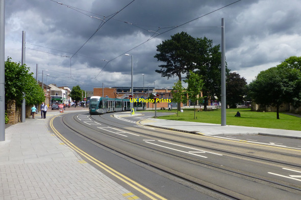 Photo 6"x4" Tram turning onto Chilwell Road Beeston\/SK5236 c2016
