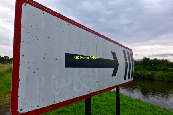 Photo 6"x4" Direction sign for Sawley Cut Sawley\/SK4731 c2016